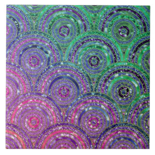 Carreau Parties scintillant en métal de luxe Pink Green Do