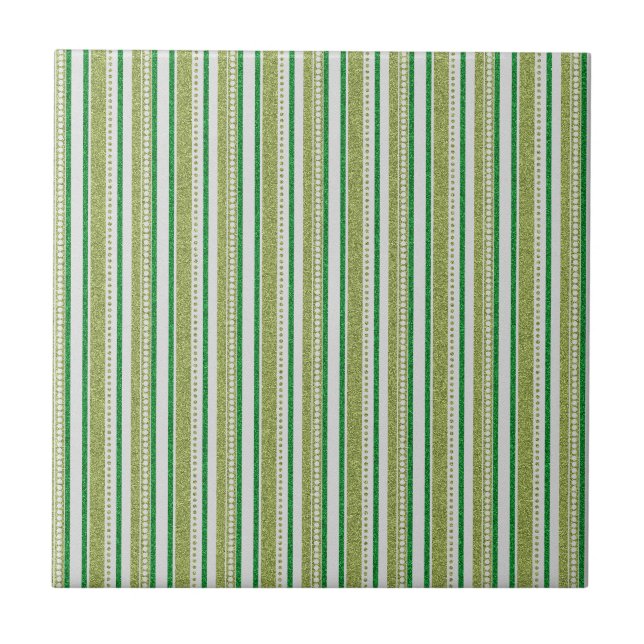 Carreau Parties scintillant Green Stripes (Devant)