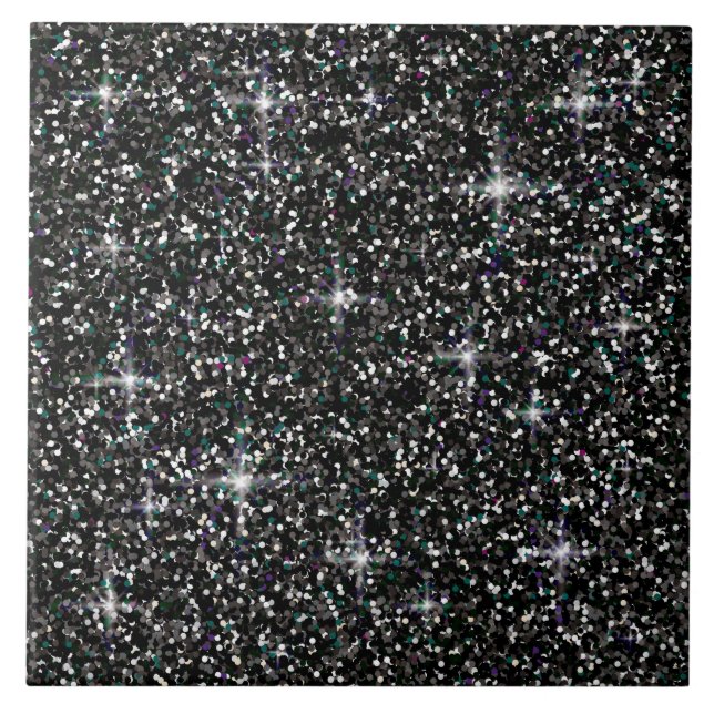 Carreau parties scintillant irisée noire (Devant)