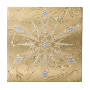 Carreau Parties scintillant Or de luxe Snowflake Diamond