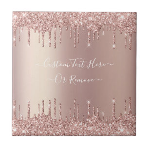 Carreau Parties scintillant rose Gold Blush Éclats Texte 