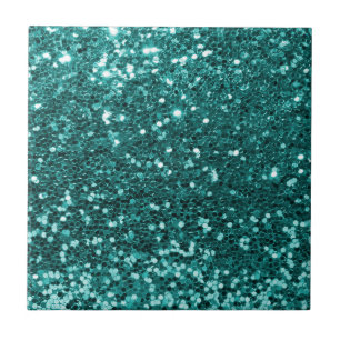 Carreau Parties scintillantes turquoises chics de Faux