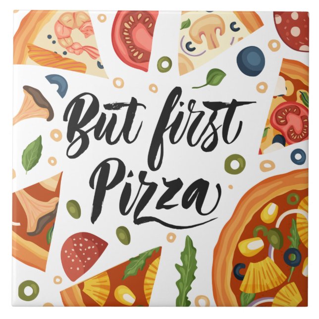Carreau passionnés de pizza cool graphisme et art du monde (Devant)