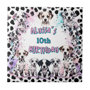 Carreau Pastel Arc-en-ciel Dalmatie Chiot Carrelage d'anni