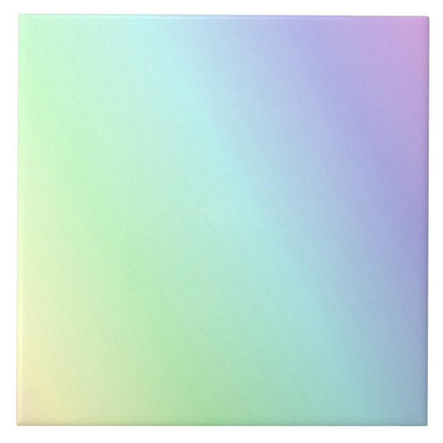 Carreau Pastel Arc-en-ciel de couleurs, (Devant)