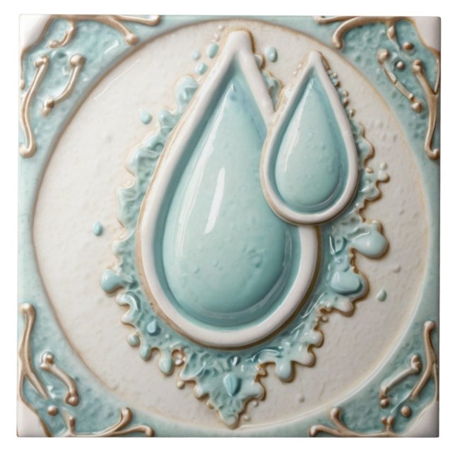 Carreau Pastel Mint Bleu & Blanc Eau Baisse Carrelage Sall (Devant)