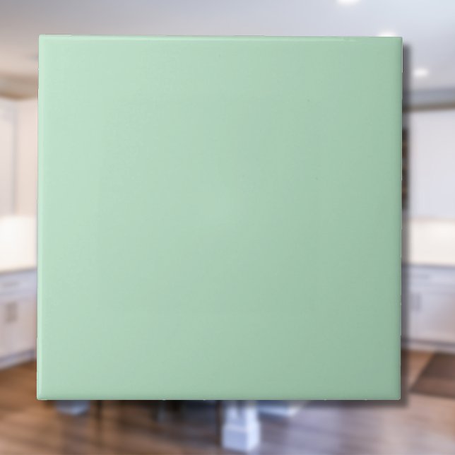 Carreau Pastel Pale Vert Couleur uni | Classique | Élégant (Créateur téléchargé)