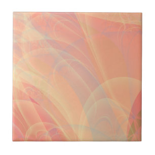 Carreau Pastel Peach Pink Yellow Silky Texture