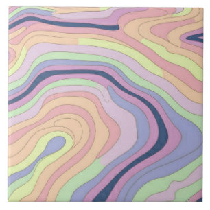 Carreau Pastel Rainbow contour motif grand