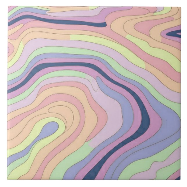 Carreau Pastel Rainbow contour motif grand (Devant)