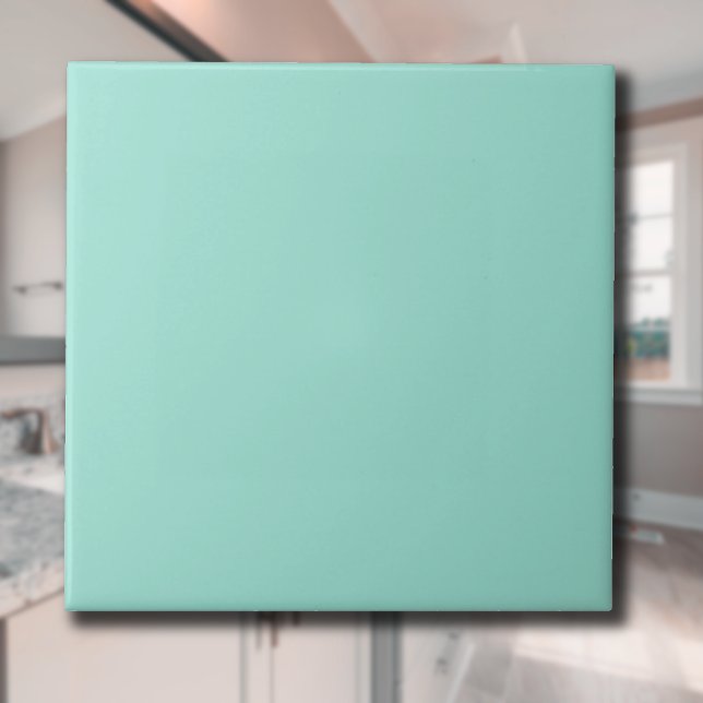 Carreau Pastel Seafoam couleur solide | Classique | Élégan (Créateur téléchargé)