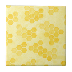 Carreau Pastel Yellow Honeycomb Motif