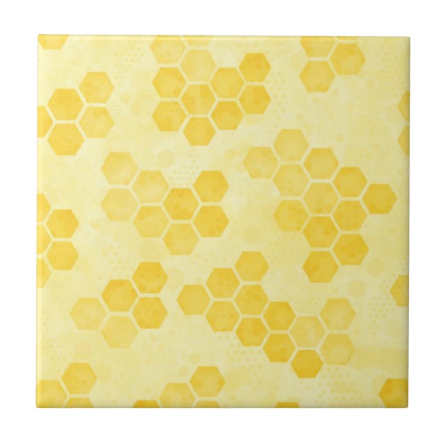 Carreau Pastel Yellow Honeycomb Motif (Devant)