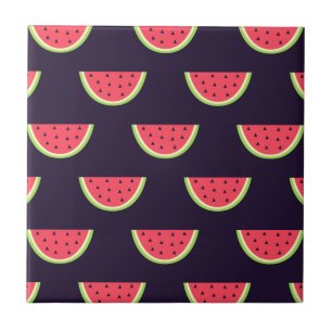 Carreau Pastèque au néon sur le motif pourpre