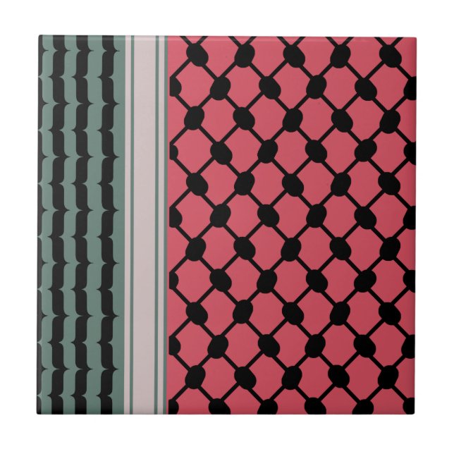 Carreau Pastèque palestinienne Hatta Keffiyeh Kufiya Folk (Devant)