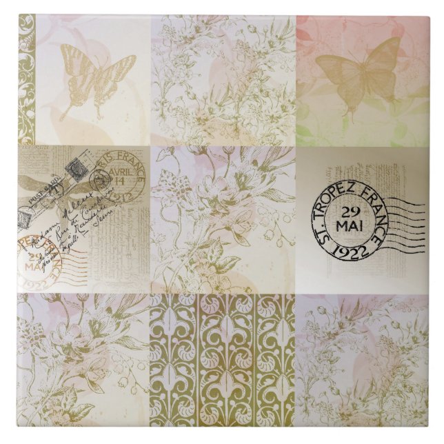 Carreau Patchwork doux d'or (Devant)