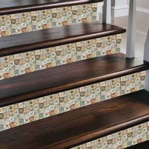 Carreau Patchwork marocain vieilli - Multi-tonus Vintage