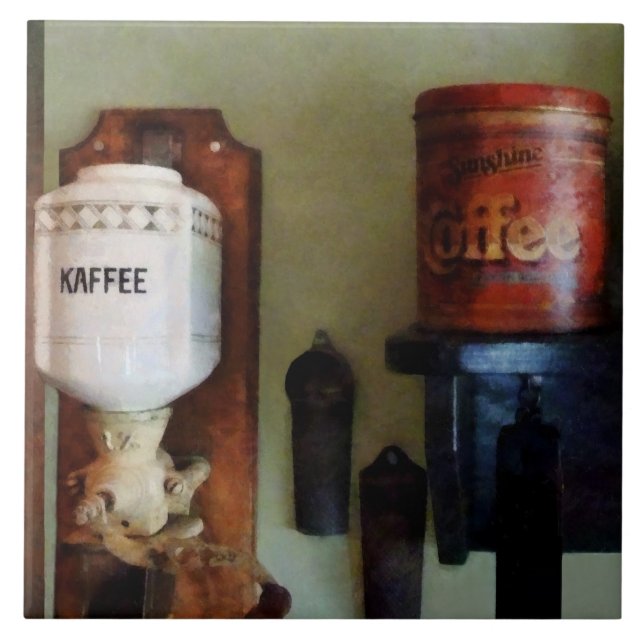 Carreau Pâte à café et broyeur à café (Devant)