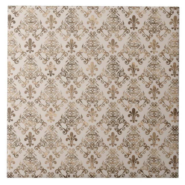 Carreau Pâte d'or motif à fleur de lis (Devant)