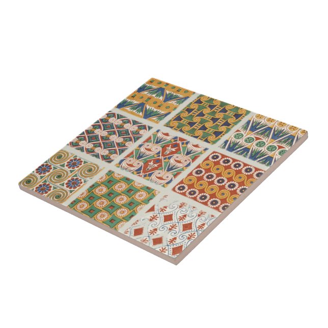 Carreau Paterna perse coloré antique élégance (Côté)