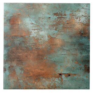 Carreau Patina de cuivre métallique rustique