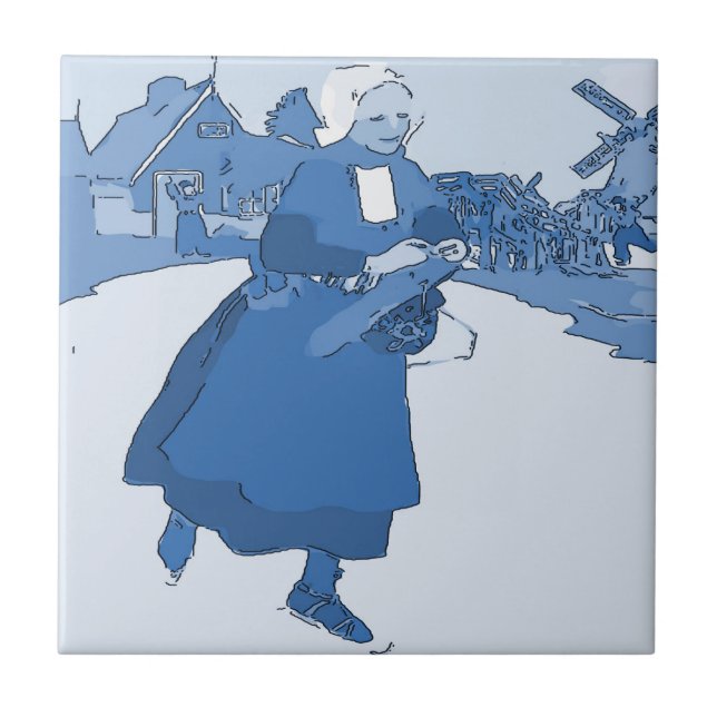 Carreau Patinage féminin néerlandais bleu (Devant)