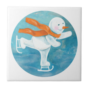 Carreau Patinage sur glace Snowman