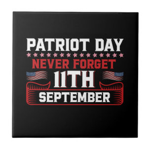Carreau Patriot day n'oubliez jamais typographie du 11 sep
