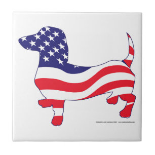 Carreau Patriotique Dachshund