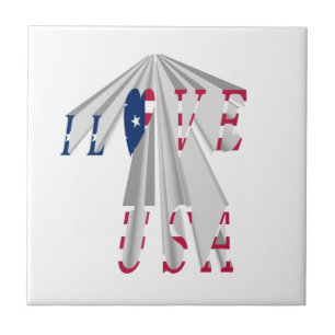 Carreau Patriotisme effarant : I Love USA Perspective Art