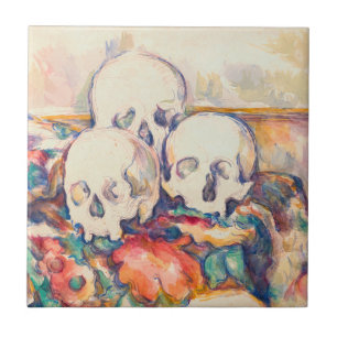 Carreau Paul Cezanne - Aquarelle à trois crânes