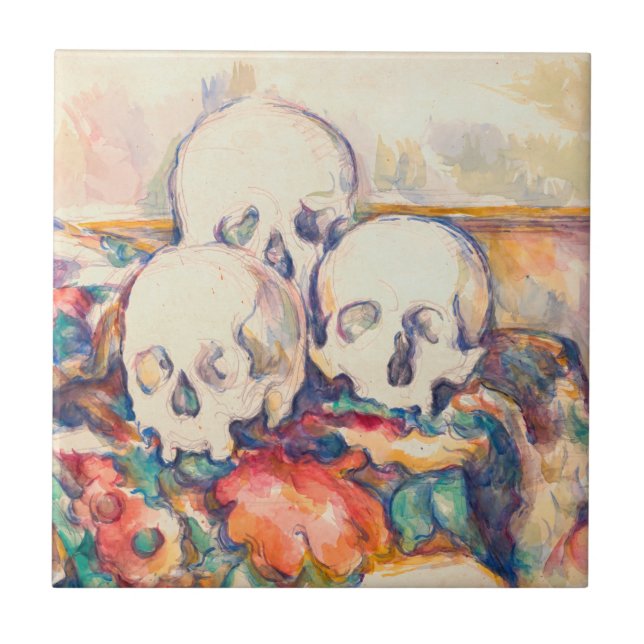 Carreau Paul Cezanne - Aquarelle à trois crânes (Devant)