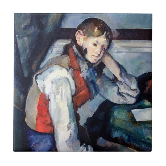 Carreau Paul Cezanne - Garçon dans la veste rouge (Devant)