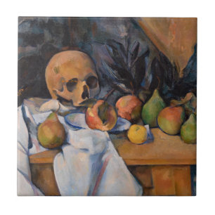Carreau Paul Cezanne - La vie morte avec le crâne