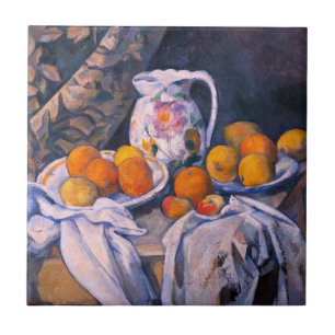 Carreau Paul Cezanne - La vie morte avec un rideau