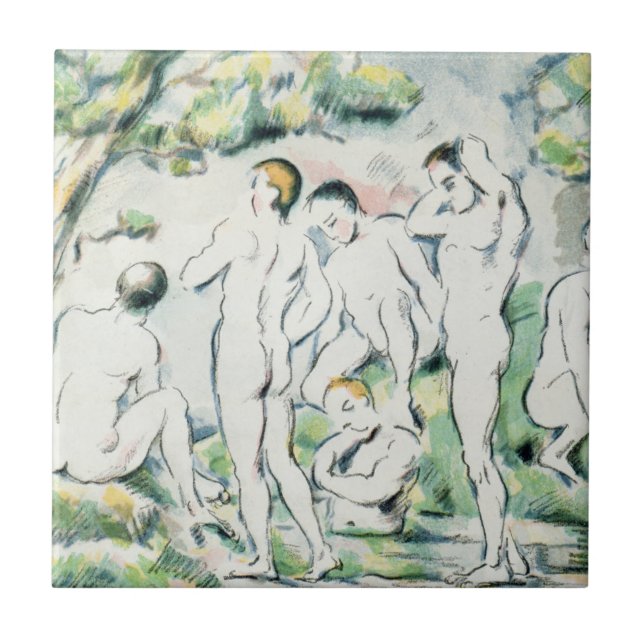 Carreau Paul Cezanne | les baigneurs, petit plat (Devant)
