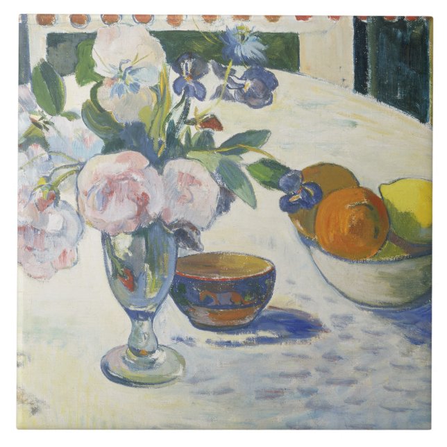 Carreau Paul Gauguin - Fleurs et bol de fruits (Devant)