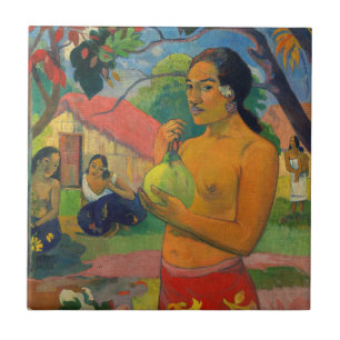 Carreau Paul Gauguin - Une femme tenant un fruit