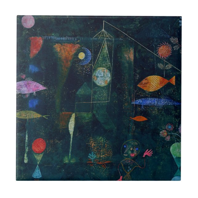 Carreau Paul Klee Fish Magic Peinture Abstraite Art graphi (Devant)