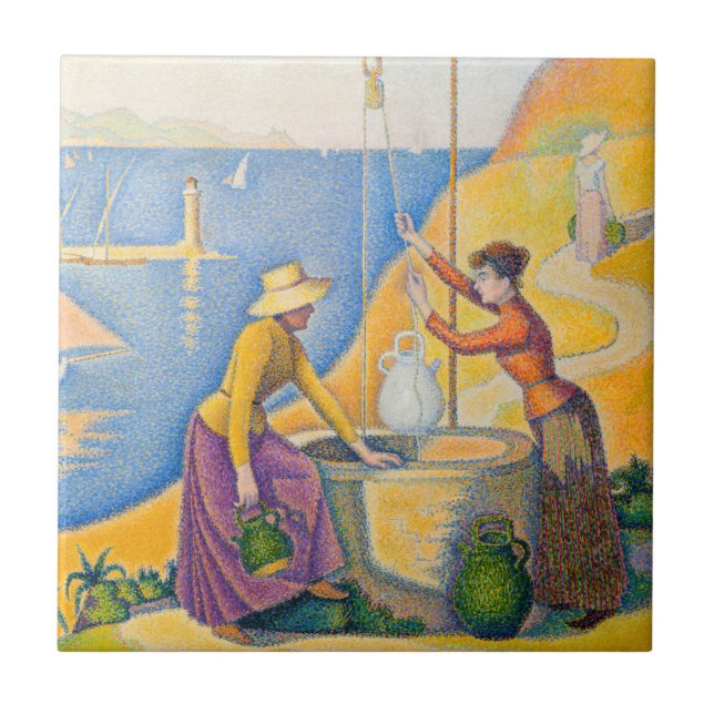 Carreau Paul Signac - Femmes dans le puits (Devant)