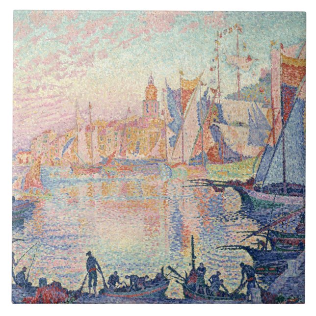 Carreau Paul Signac - le port du Saint-Tropez (Devant)