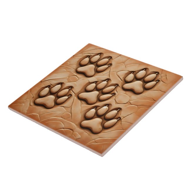Carreau Paw Print Tile Design Enhancing Outdoor Pathways (Côté)