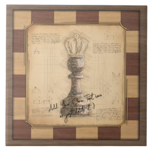 Carreau "Pawn King / Queen" Joueur Vintage à l'échiquier c