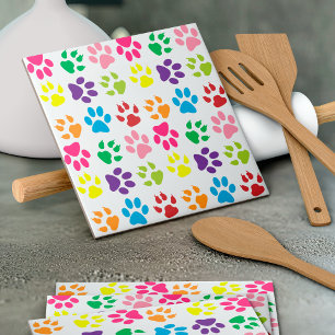 Carreau Paws Colorés, Paws Chiens, Paws Chat
