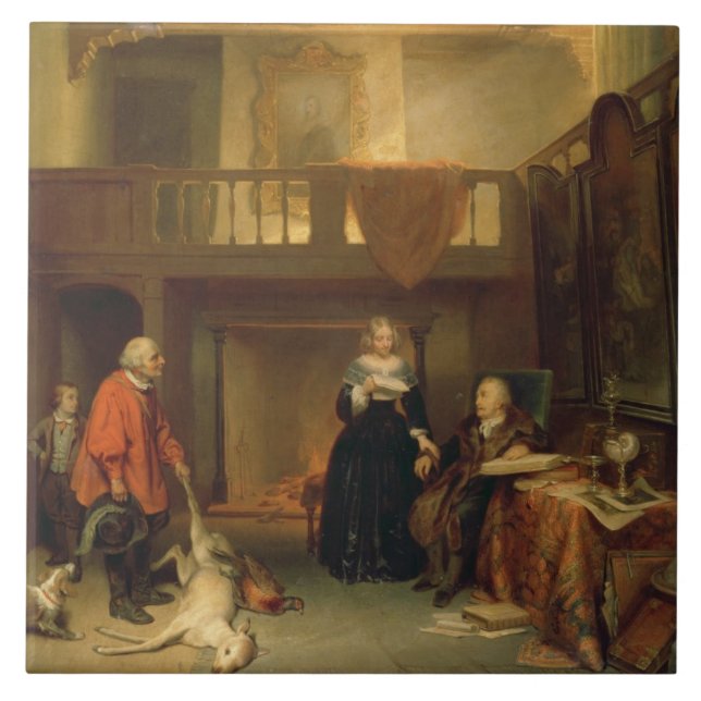 Carreau Payant le dîme (huile sur le panneau) (Devant)