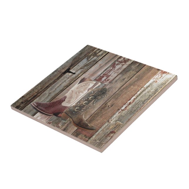 Carreau Pays de grange primitif Western Cowboy Boot (Côté)