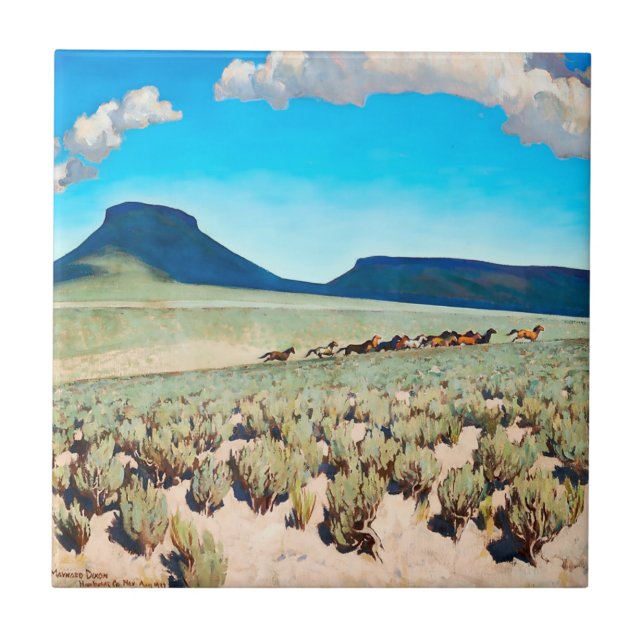 Carreau "Pays du Cheval sauvage" par Maynard Dixon (Devant)