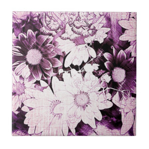 Carreau Pays français boho chic fleur sauvage violet margu