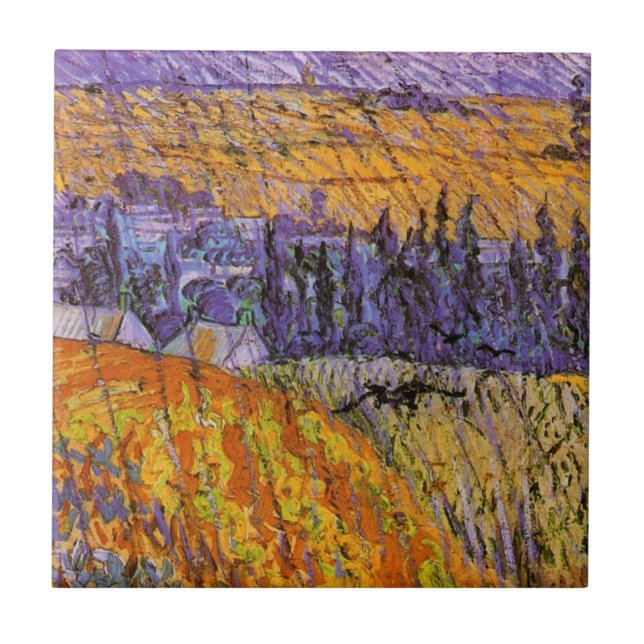 Carreau Paysage à Auvers en pluie par Vincent van Gogh (Devant)