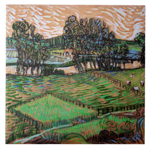 Carreau Paysage avec pont sur l'Oise